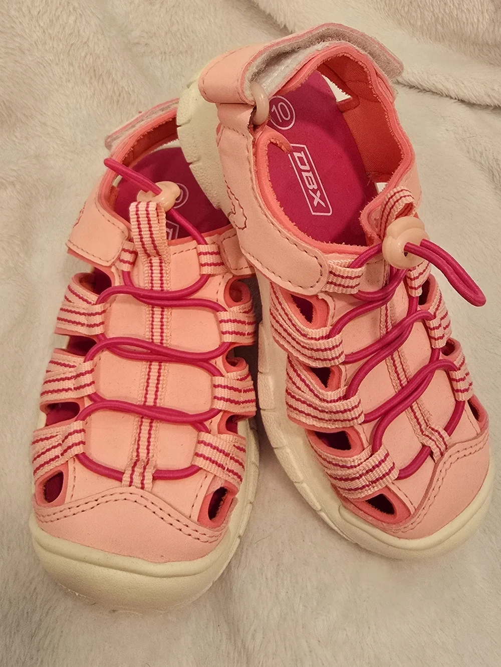 Girls DBX size 10 water shoes light and bright pink